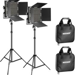 2 Pack LED Video & Content Lights with Stands NEEWER Photography