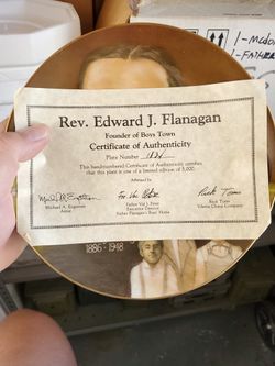 Collectible Plate Edward J Flanagan