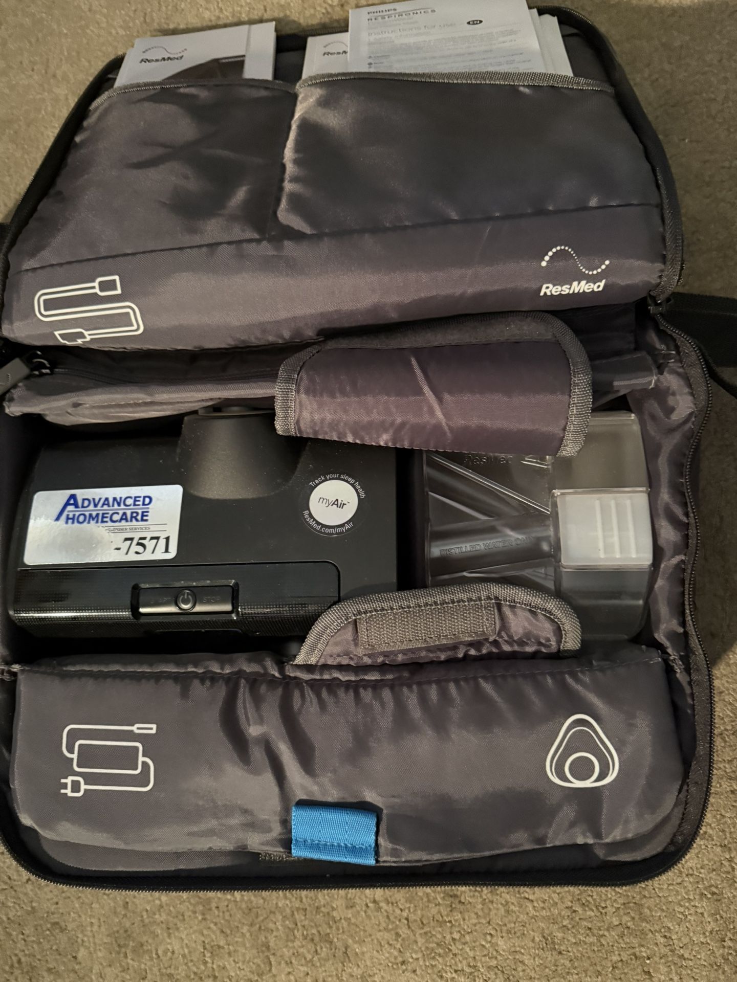 ResMed C-PAP Equipment. With soft carrying case (allowed on planes)