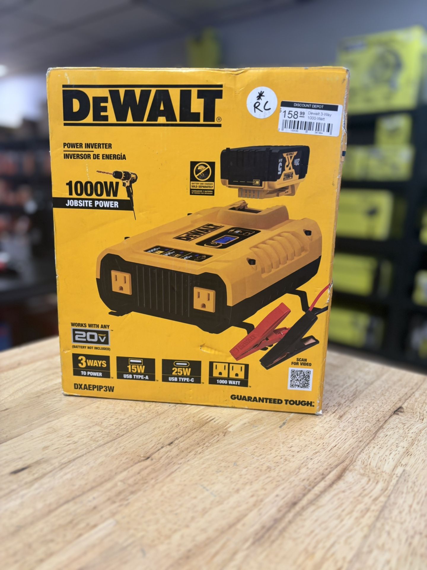 3-Way 1000-Watt Power Inverter Compatible with 20-Volt XR 5 AH Lithium-Ion Battery (Not Included)