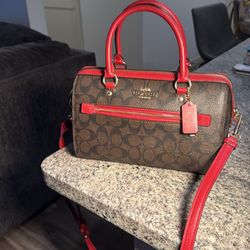 Coach Rowan Satchel in Signature Canvas Brown