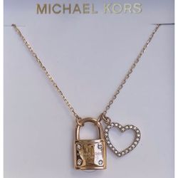 MK Padlock Heart Necklace 