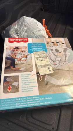 Fisher-Price Dots & Spots Puppy See & Soothe Deluxe Bouncer