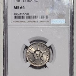 5 Centavos 1961 Cuba MS 66