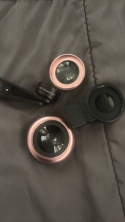 Clip Smartphone Lens Dual Macro Wide Angle Lens Versatile High Definition Camera Accessory for Tablets and Phones Rose Gold Finish