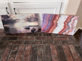 scenery painting and abstract painting canvas