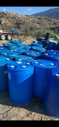 Blue & White 55 Gallon Barrels Drums Delivery Available