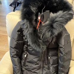 ADALI-BX Down coat with blue fox fur Signature Mackage Collar Mackage Coat/jacket