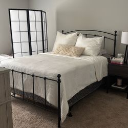 Moving Sale- Black Metal Queen Bed Frame- Must Go ASAP