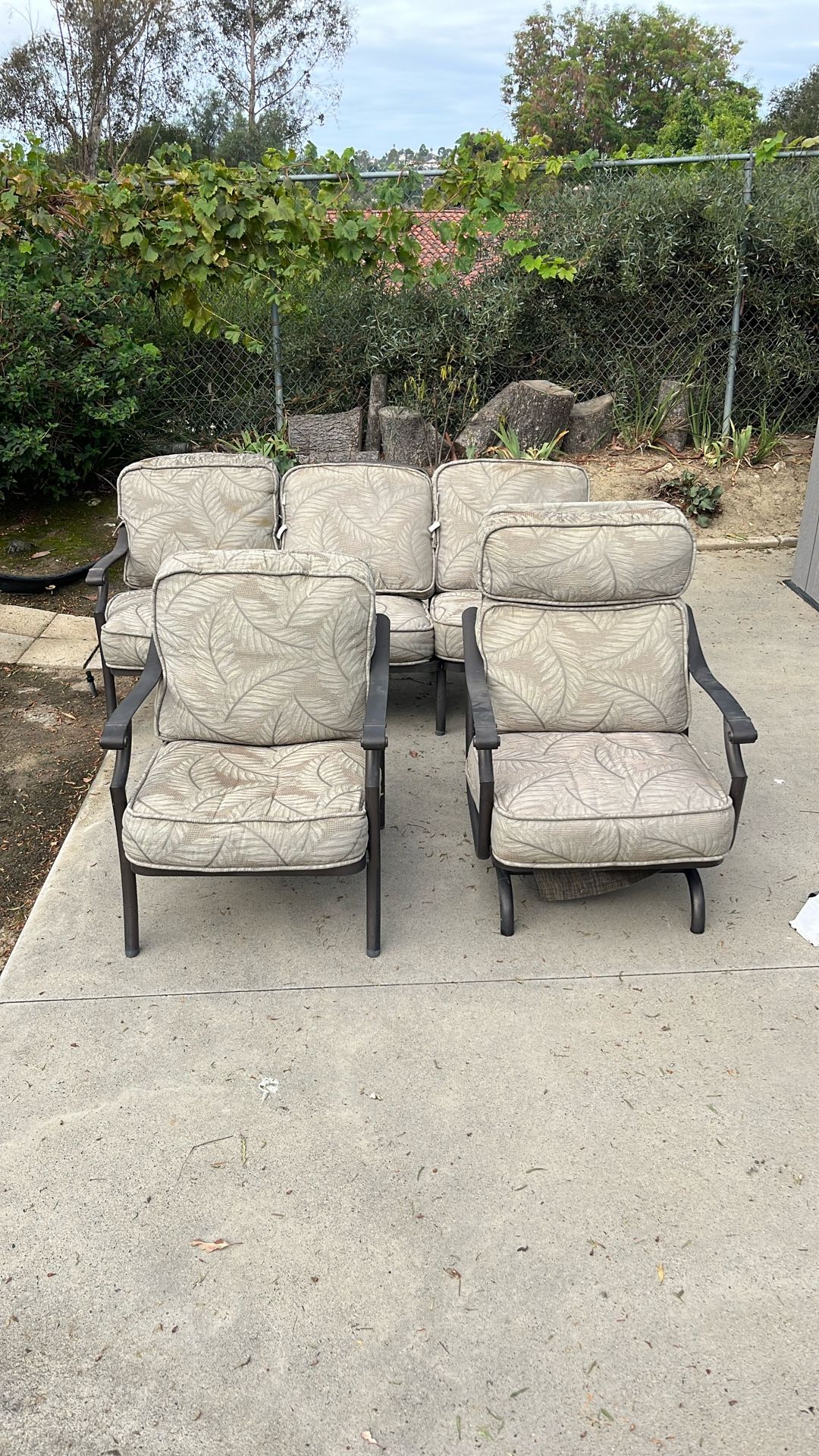 Outdoor Cushioned Couch & Two Chairs!
