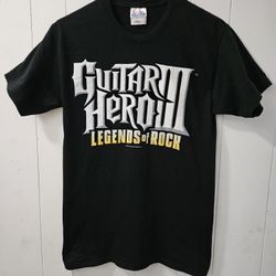 Video Game T-Shirt Guitar Hero III 2007  Legends Of Rock Size Small Good Condition 