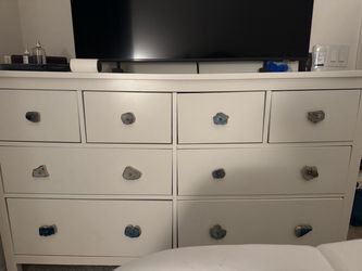 IKEA HEMNES 6-Drawer Dresser with World Market Geode Handles