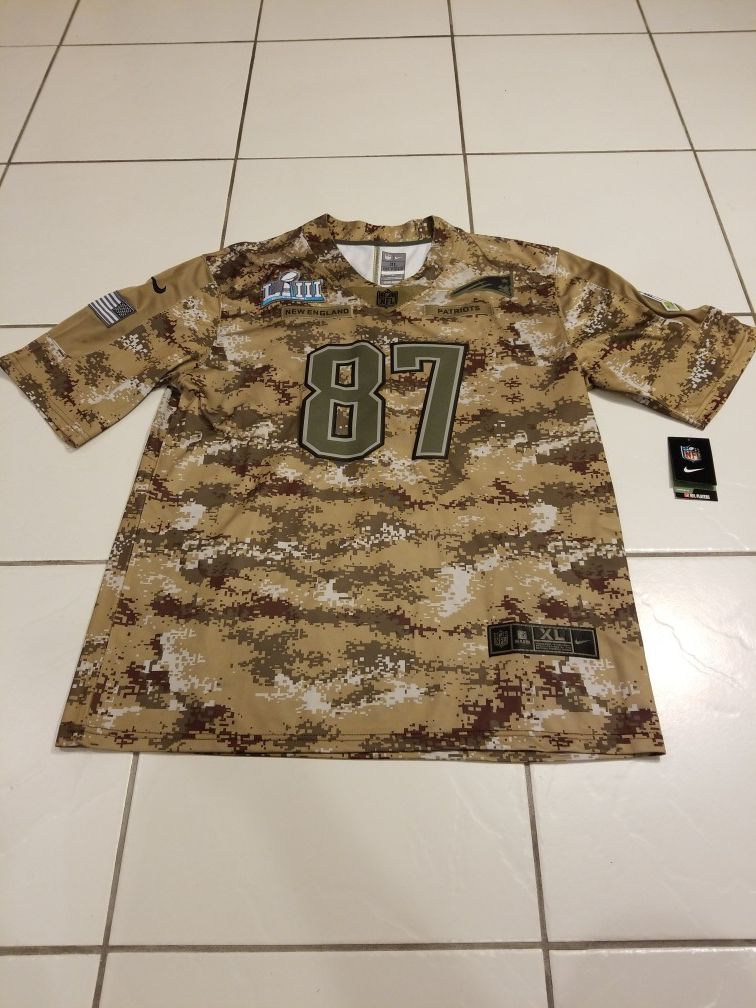 New England Patriots Rob Gronkowski Nike Salute to Service Super Bowl Limited Edition Jersey Size XL