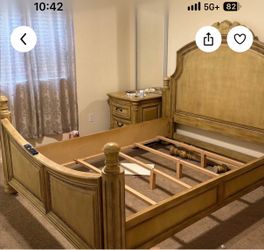 Queen bed with nightstand