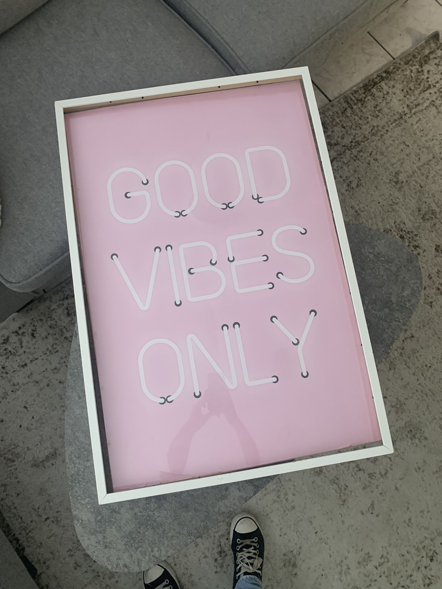 Poster framed good vibes only