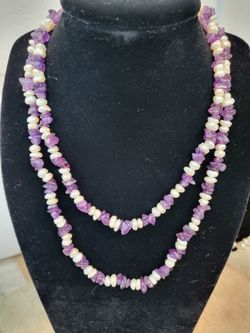 Genuine Amethyst & FW. Cultured Pearls 
