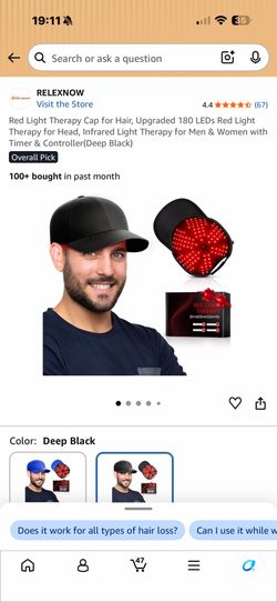 Laser red light cap with battery