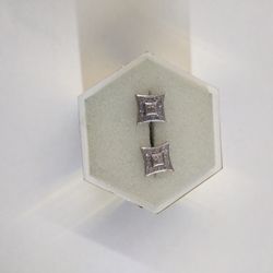 10kt White Gold Diamond  Earrings 