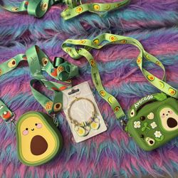 Bundle Of 2 Avocado 🥑 Crossbody Purses For Little Girls Very Cute & 1 Bracelet 