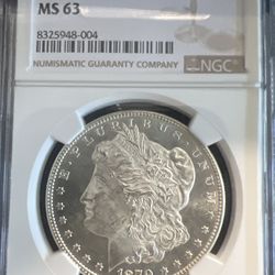 1879-S Morgan Silver Dollar graded NGC MS63: 