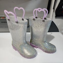 Western Chief girls' glitter PVC rain boots Size 7