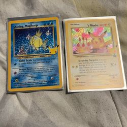 Pokemon Cards : Shinning Magikarp And B Day Pikachu