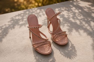Alexander McQueen Studded Strap Pink High Heel Shoes