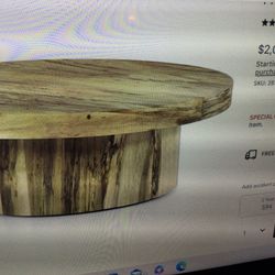 HIGH LINE ELEGANT COFFEE  TABLE HUDSON PEDESTAL COFFEE TABLE, SPALTED PRIMAVERA    40X40 15H