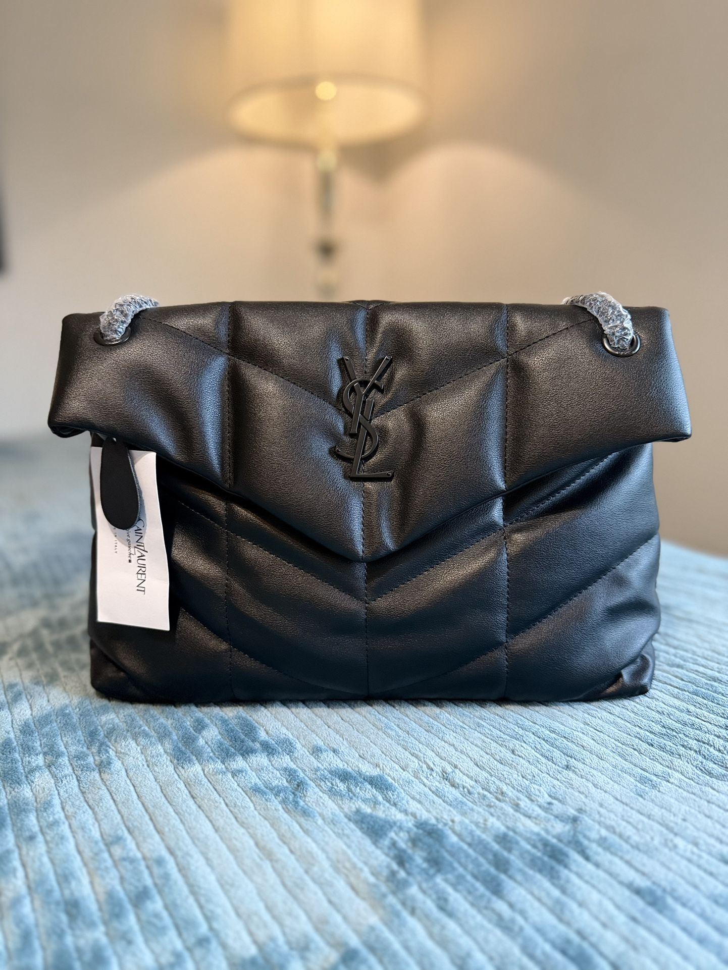 Luxury Quilted Black Faux Leather Bag