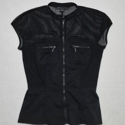 Women's VINTAGE  A/X Armani Exchange Zip Up Peplum Top 