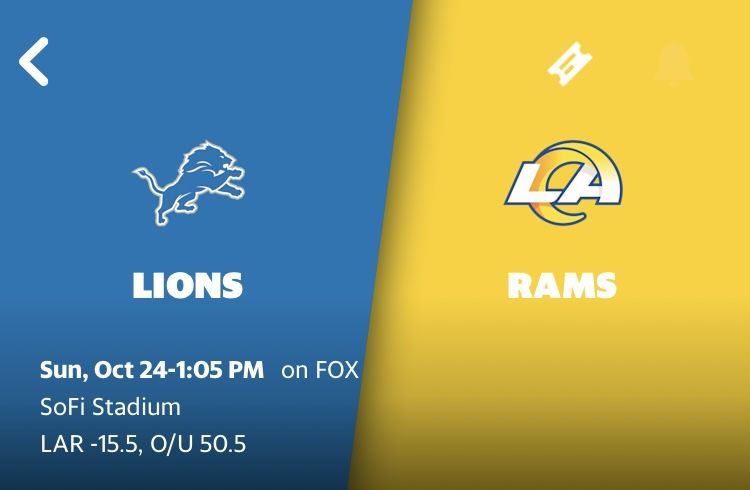 Lions vs Rams Oct 24