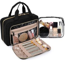 Black Toiletry Hanging Travel Bag/Makeup Organizer