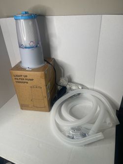1000 GPH Light-Up Pool Filter Pump for Above Ground Pool|Built-in Blue LED Light