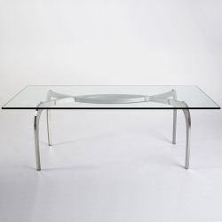 Glass and chrome dinning table