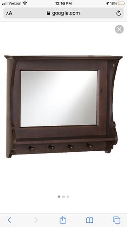 Entryway mirror with hooks