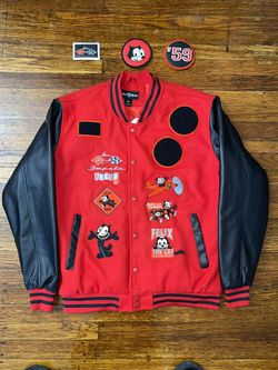 Felix Lowrider Varsity jacket W Removable Puff Leather Patches 
