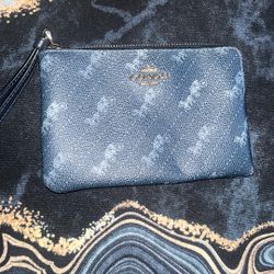 Blue Coach Wristlet 