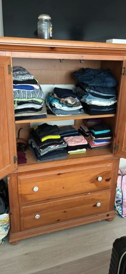 Solid Wood Armoire Dresser with Drawers