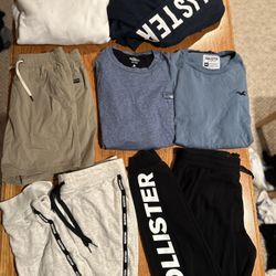 Men’s Hollister Clothing Bundle (7 pcs) – Hoodies, Joggers, Tees, Shorts – Size M