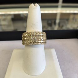10k Gold Ring With Diamond Around It 10,7 Grams Size 8/12 Layaway Available 10% Down If You Interested Please Make Sure You Ask Maribel Thank You 