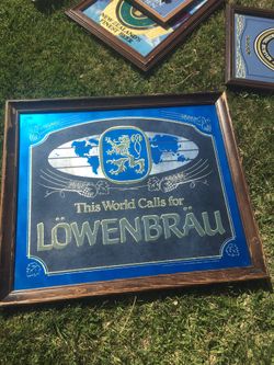 Lowenbrau beer vintage bar sign mirror rare collectible man cave