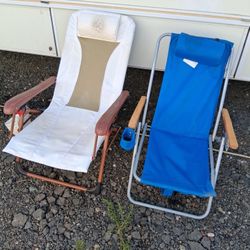 2 backpack folding chairs.  $30.