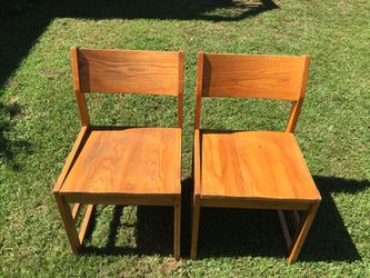 2 Vintage Oak Library Chairs