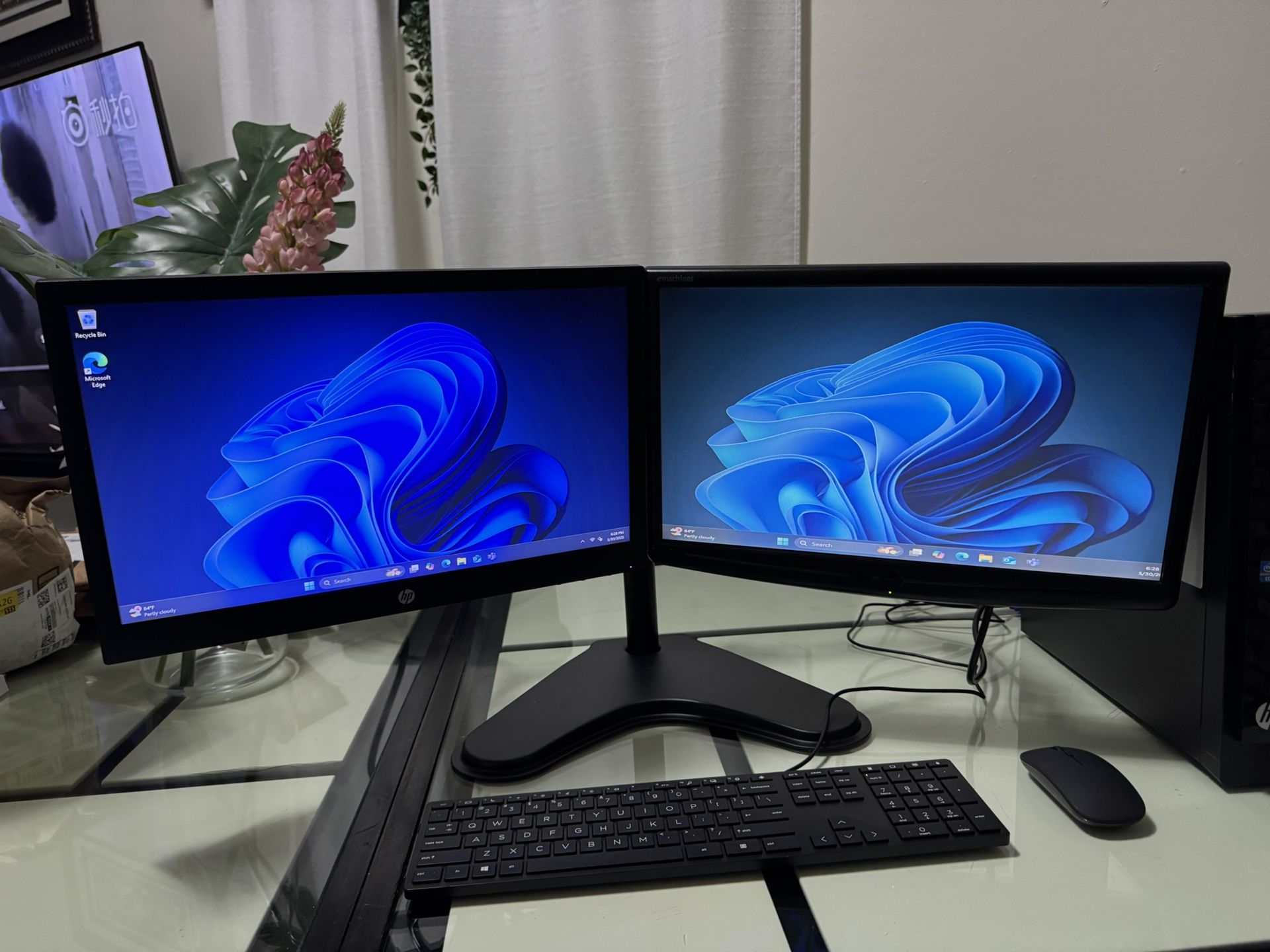 Dual Monitor Complete Desktop Computer Setup Windows 11 Pro