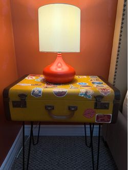 Suitcase nightstand vintage travel
