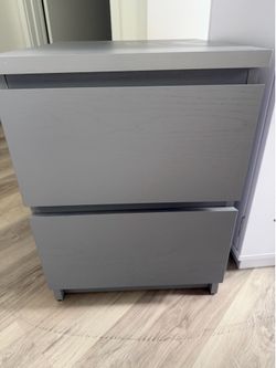 Grey 2 drawer Nightstand