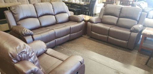 3 pc bonded leather sofa love and chair