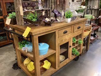 Kitchen Island – solid wood bar – solves all your kitchen storage problems!!