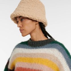 Ruslan Baginskiy Faux fur bucket hat Size S New Condition Cream Teddy Hat