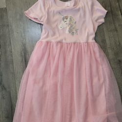 Pink Unicorn Dress / Size Kids XXL (18)